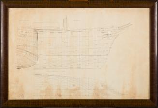 Ink drawing of the Laying off of fore body of the ship 'Ister'