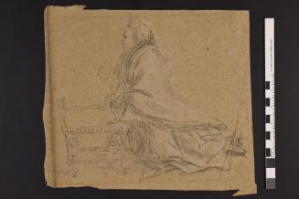 A kneeling woman (R.) / A male figure (V.)