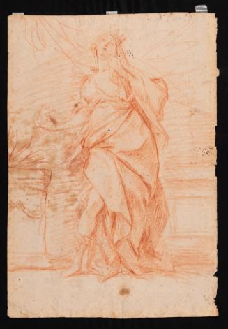 St Ursula (R); Veiled female figure and draped figure holding a book (V)