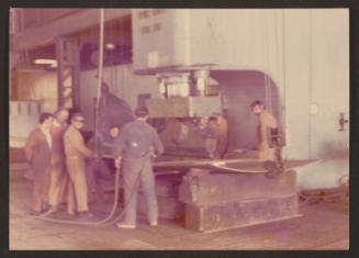 500 T press in plate shop at Malta Drydocks