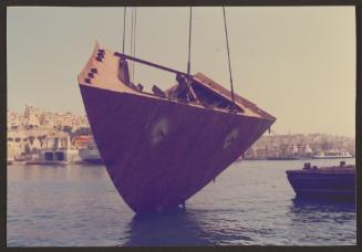 Ship block ready for erection on Ship "Skyron" during repairs at Malta Drydocks