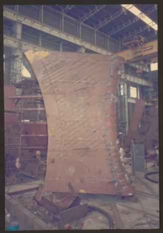 Ship block fabrication in workshop of Malta Drydocks
