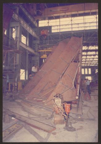 Ship block fabrication in workshop of Malta Drydocks