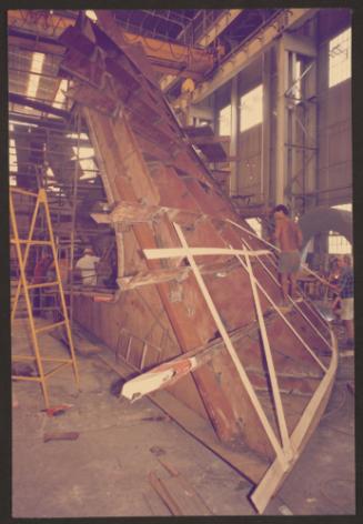 Ship block fabrication in workshop of Malta Drydocks