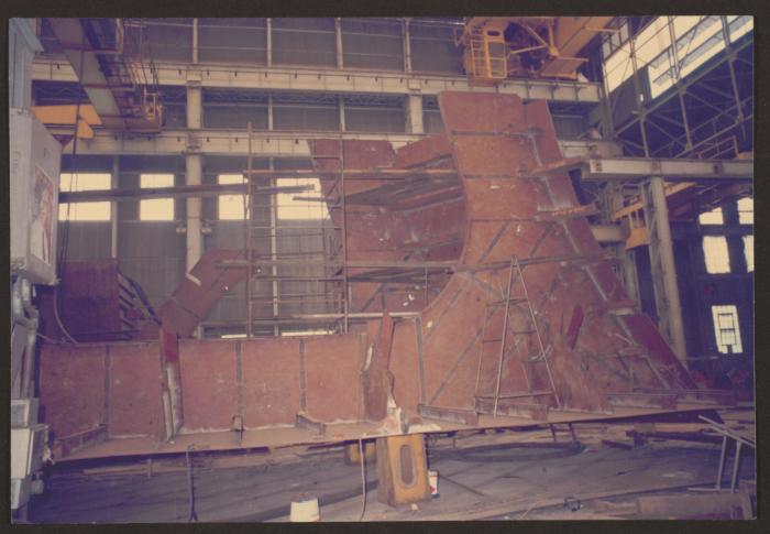 Ship block fabrication in workshop of Malta Drydocks