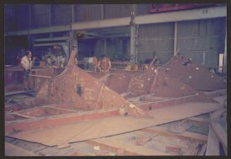 Ship block fabrication in workshop of Malta Drydocks