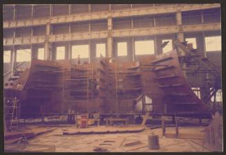 Ship block fabrication in workshop of Malta Drydocks