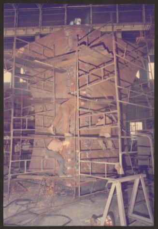 Ship block fabrication in workshop of Malta Drydocks