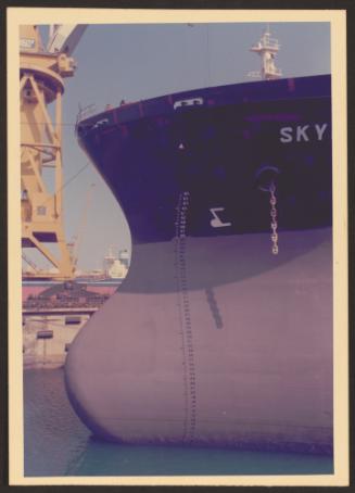 Ship "Skyron" ready for sail out from No 6 Dock at Malta Drydocks