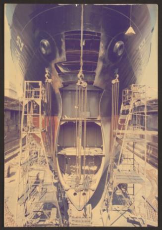 Ship "Balsa 22" bulbous bow repairs at Malta Drydocks