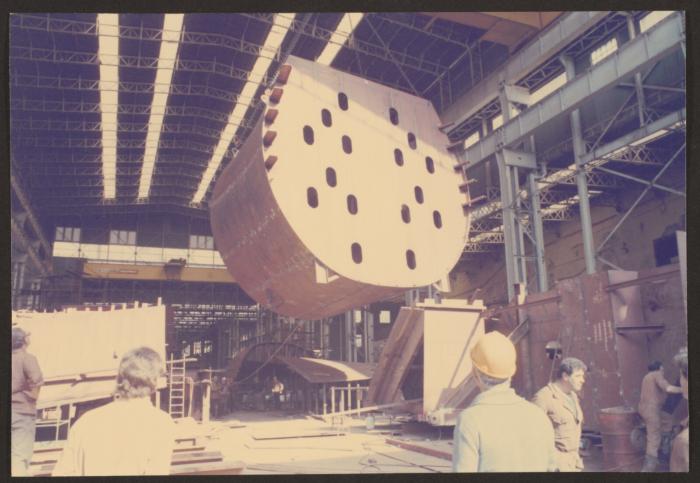 Ship block fabrication in workshop at Malta Drydocks