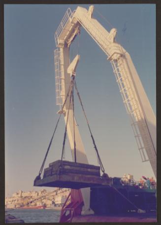 Testing of A frame on survey ship at Malta Drydocks