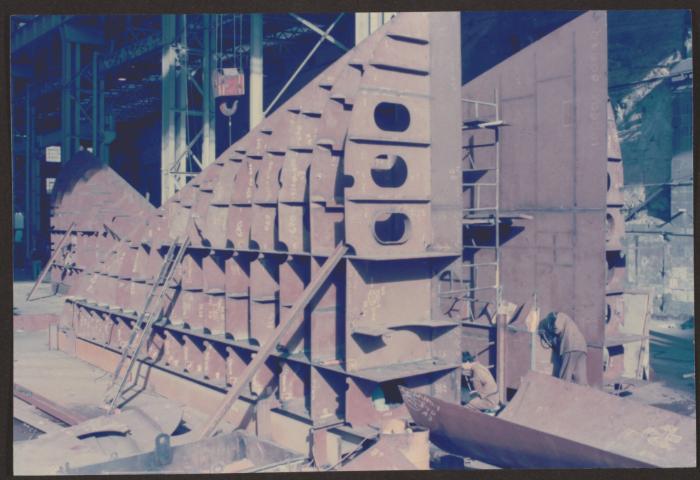 Ship block fabrication in workshopat Malta Drydocks