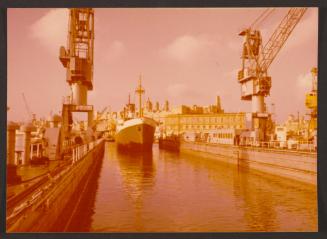 Ship "Gudja" test docking on floating dock for Libya built by Malta Drydocks