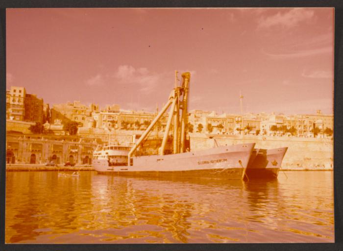 Unusual heavylift vessel moored in Valletta Grand Harbour