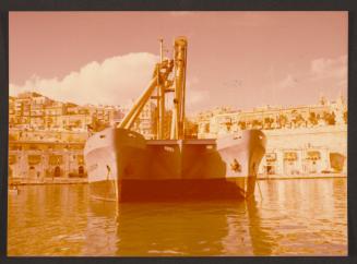 Unusual heavylift vessel moored in Valletta Grand Harbour
