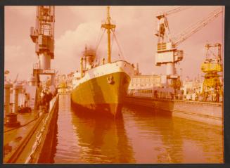 Ship "Gudja" test docking on floating dock for Libya built by Malta Drydocks