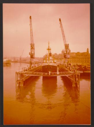Ship "Gudja" test docking on floating dock for Libya built by Malta Drydocks
