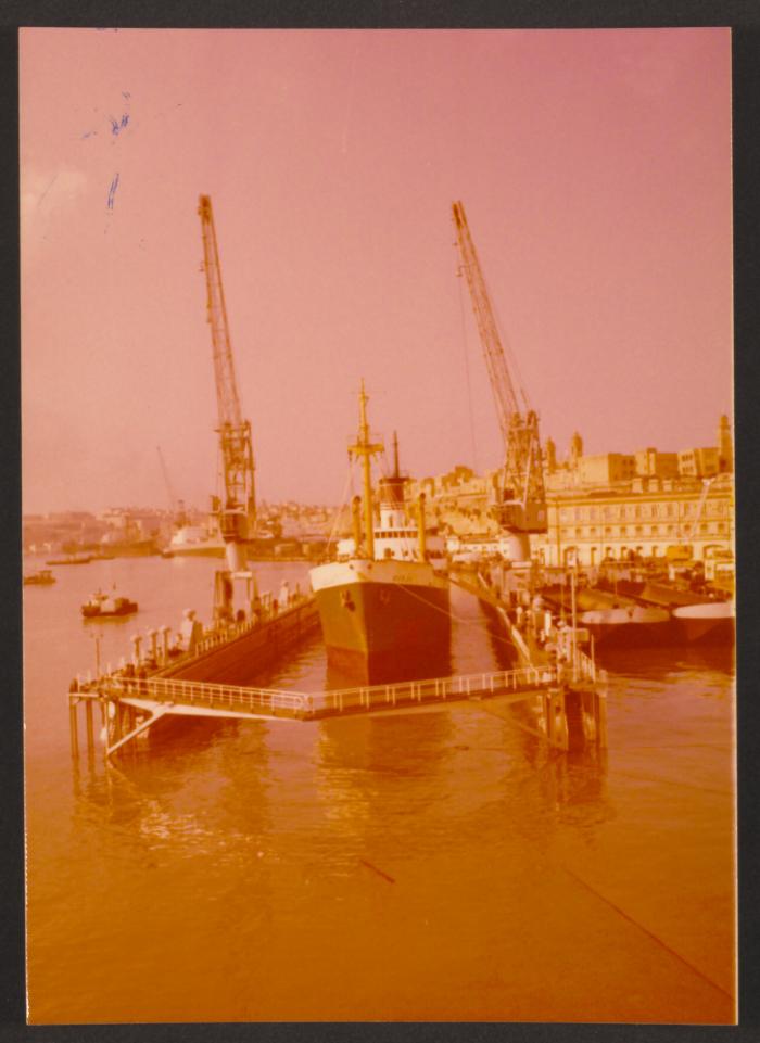 Ship "Gudja" test docking of floating dock for Libya built by Malta Drydocks