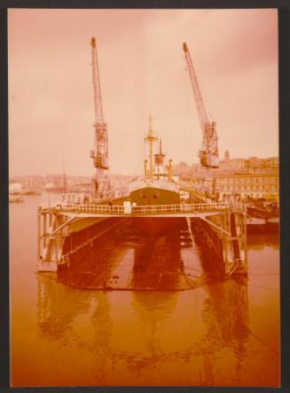Ship "Gudja" test docking on floating dock for Libya built by Malta Drydocks