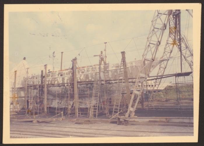 Yacht work on Manoel Island Yacht Yard slipway