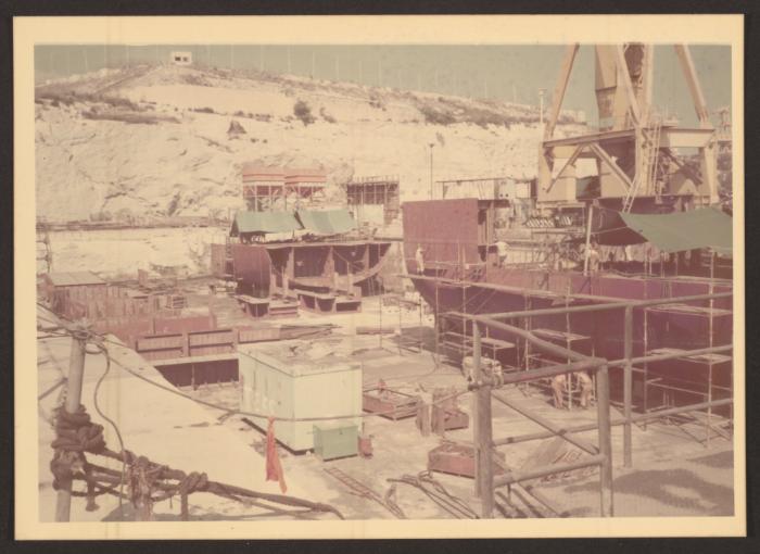 Erection of newbuilding ships at Malta Drydocks