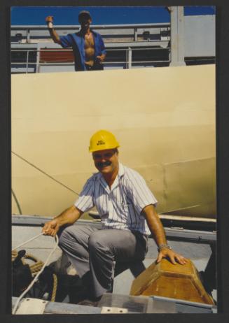 John Spiteri on Wokboat during slipping at Manoel Island Yacht Yard (Malta)