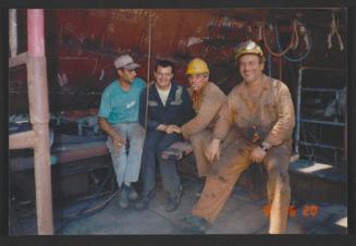 Yacht "Atlantide" at Manoel Island Yacht Yard (Malta) - work force having a much need laugh.