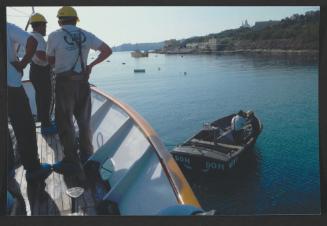 Manouvering of a Yacht at the Manoel Island Yacht Yard (Malta) - Marsamxett Harbour