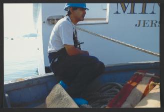 On the workboat during yacht manouvering at the Manoel Island Yacht Yard (Malta)