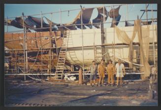 "Atlantide" on slipway no 4 at Manoel Island Yacht Yard (Malta). Getting there near completion.