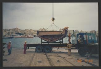 "Atlantide" aft section transported to Manoel Island Yacht Yard (Malta) on slip way no 2.