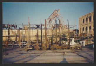 Yacht "Atlantide" at Manoel Island Yacht Yard (Malta) -  major steel repairs nearing completion.