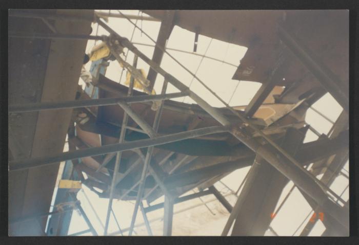 Yacht "Atlantide" at Manoel Island Yacht Yard (Malta) -  bow section nearing completion.