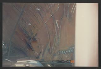 Yacht "Atlantide" at Manoel Island Yacht Yard (Malta) -  streak A aft port section. A 1933 stamp was found on the keel bar in this area.