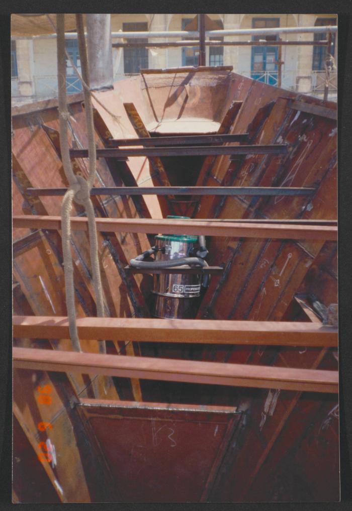 Yacht "Atlantide" at Manoel Island Yacht Yard (Malta) -  Bow section Work Shaping up