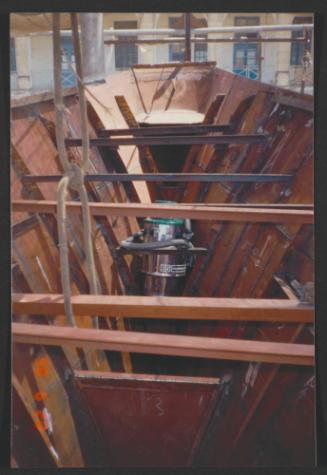 Yacht "Atlantide" at Manoel Island Yacht Yard (Malta) -  Bow section Work Shaping up