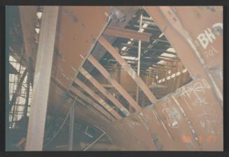 Yacht "Atlantide" at Manoel Island Yacht Yard (Malta) -  port aft hull plating renewal streak B.