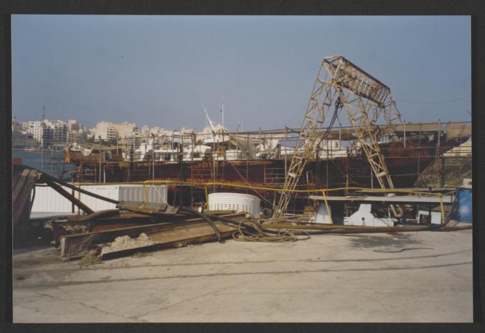 Yacht "Atlantide" at Manoel Island Yacht Yard (Malta) -  Various works in-hand progressing