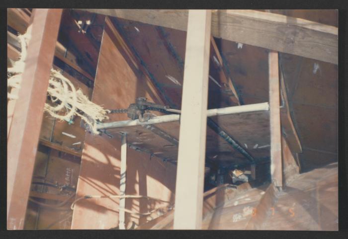 Yacht "Atlantide" at Manoel Island Yacht Yard (Malta) -  chain locker mid plate section being fitted.