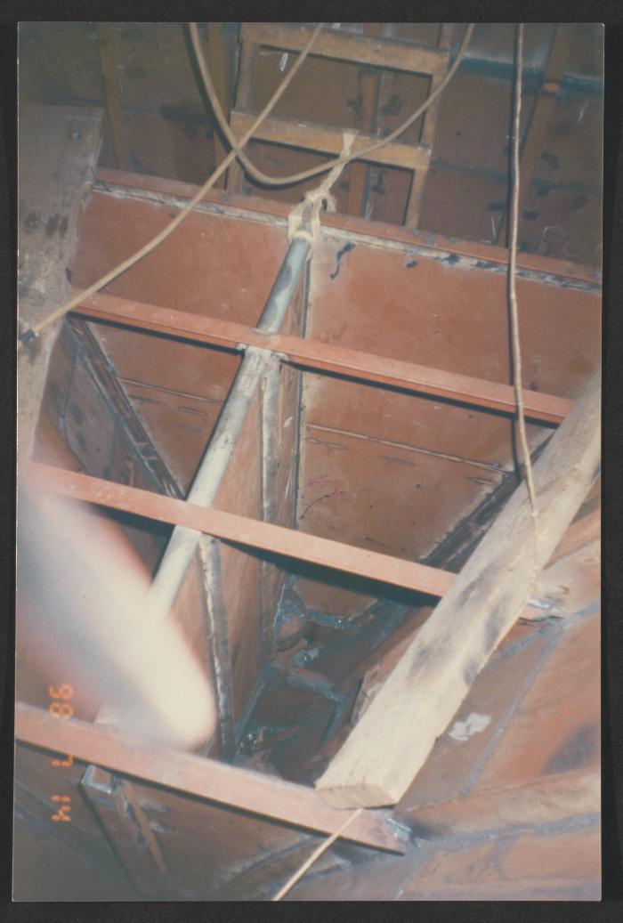 Yacht "Atlantide" at Manoel Island Yacht Yard (Malta) -  chain locker construction.