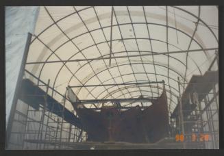 Covering of Yacht "Atlantide" at Manoel Island Yacht Yard (Malta) -  hull for major steel works