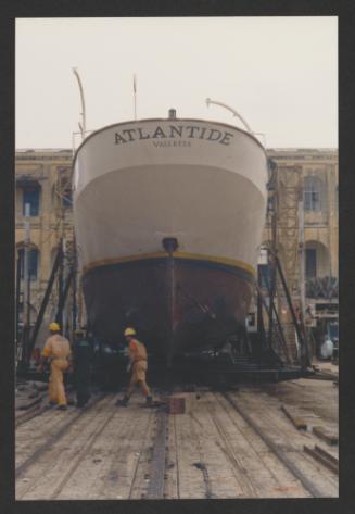 "Atlantide" on the Slipway at Manoel Island Yacht Yard (Malta)