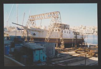 "Atlantide" on the Slipway at Manoel Island Yacht Yard (Malta)
