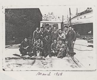 Manoel Island Yacht Yard (Malta)  Shop Floor Employees Group Photo on slipway March 1968