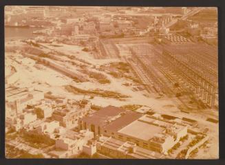 Malta Shipbuilding (MSCL) aerial view of construction of main fabrication shop and Marsa dock