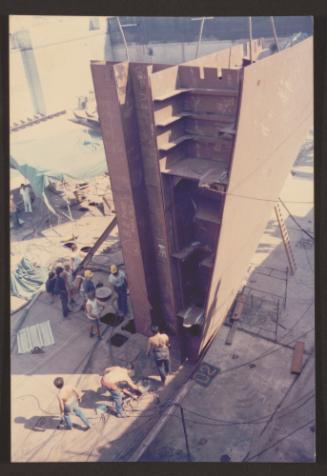 Malta Shipbuilding (MSCL) Erecting of Russian vessel Hull 167 Port block in dock