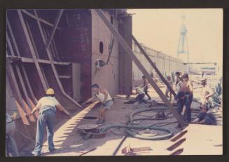 Malta Shipbuilding (MSCL) Fitting of Russian vessel Hull 167 Port block in place