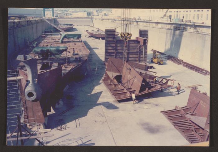 Malta Shipbuilding (MSCL) Aft Part Fitting for Russian Vessel Hull 167 and other Russian Hulls building blocks in dock