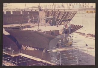 Malta Shipbuilding (MSCL) Aft fitting of Russian vessel Hull 167 block in dock